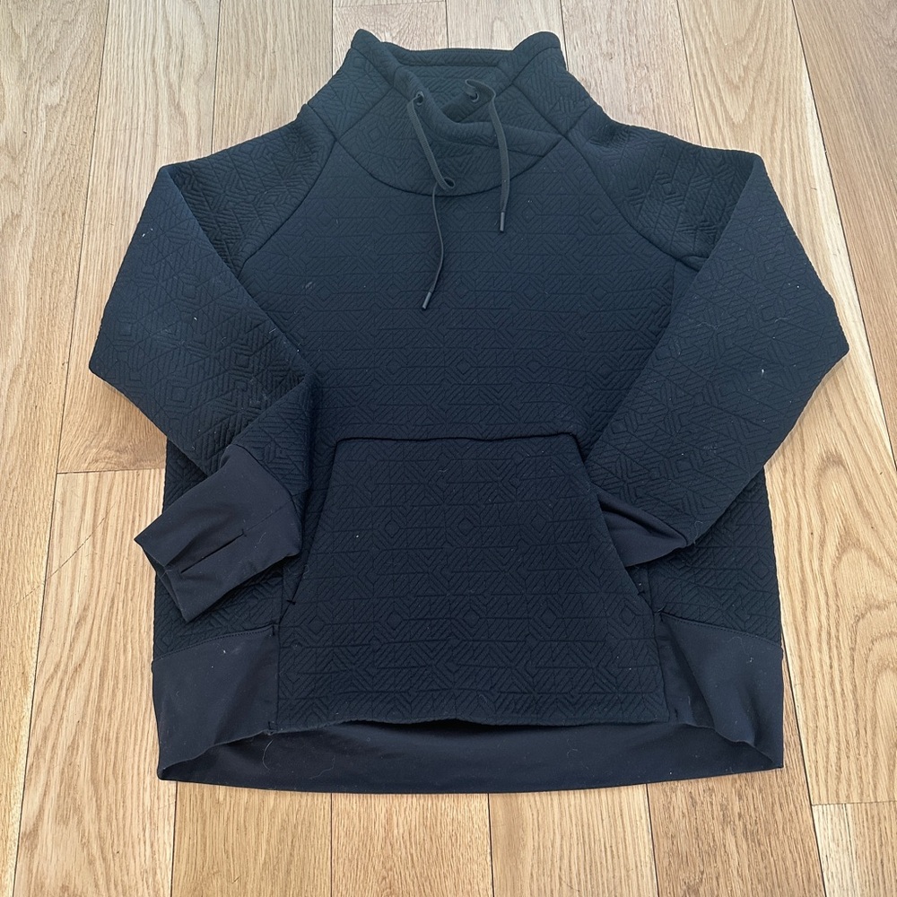 Black Quilted Hoodie